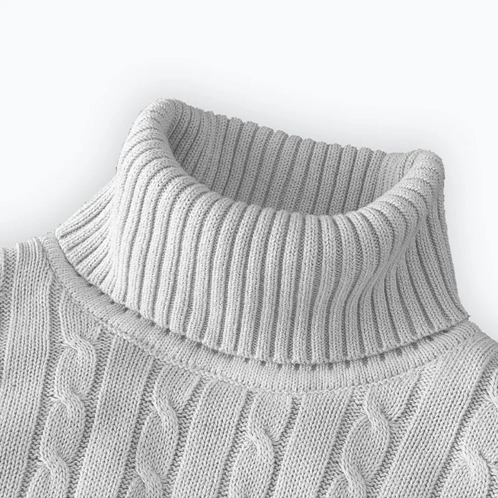 New Men's Turtleneck Sweater Solid Color High Neck Pullover Knitted Sweaters Casual Elastic Sweatwear Mens Fall Winter