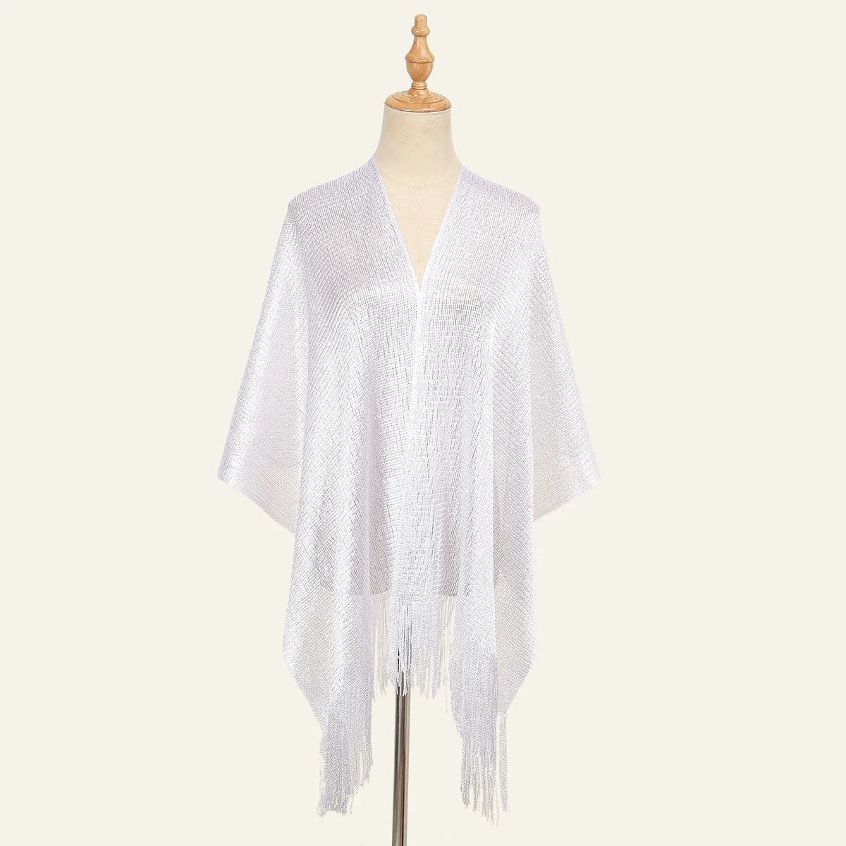 Fashion Bright Silk Sunscreen Shawl Hijab Gold Silver Shiny Scarves For Women Lace Tassel Party Evening Dress Scarf