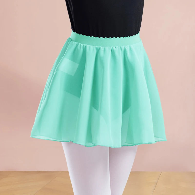 Ballet Skirt for Girls Chiffon Ballet Skirt Women Sheer Dance Skirt Elastic Waist Skirt Kid Pull on Skirt Adult Mini Dance Skirt