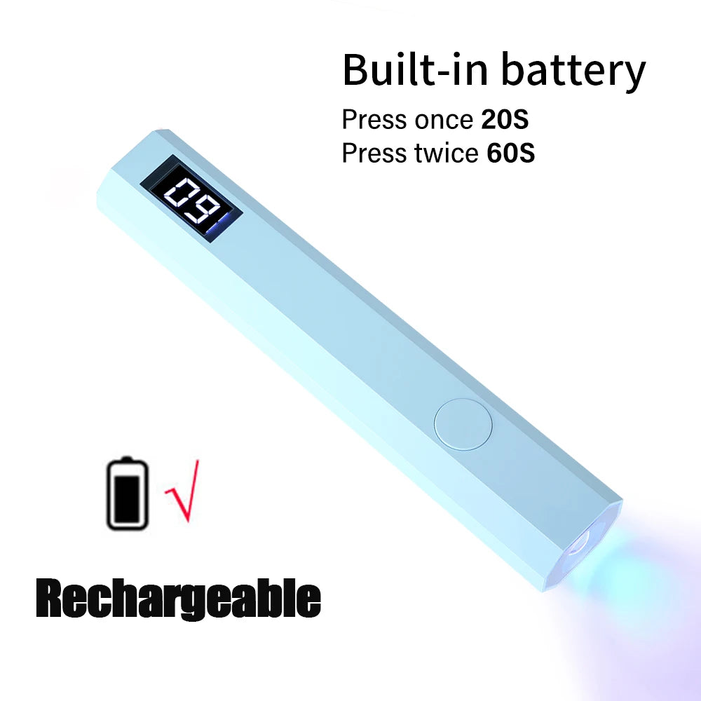 YIKOOLIN Handheld UV LED Light for Nails USB Mini Nail Dryer Nail Light for Curing All Nail Gel UV LED Nail Lamp Home Travel Use