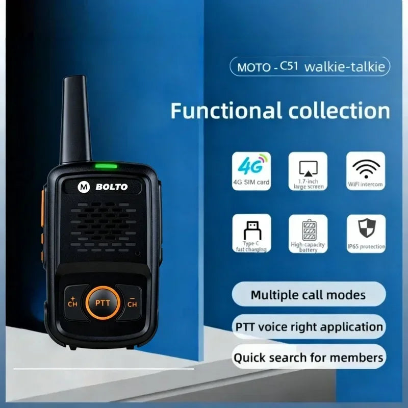 Motweisu rola Mini Walkie Talkie 400-470MHz PTT 16 Channels USB Charging Baofeng Compatible Two-Way Radio for Cafe Hotel Service