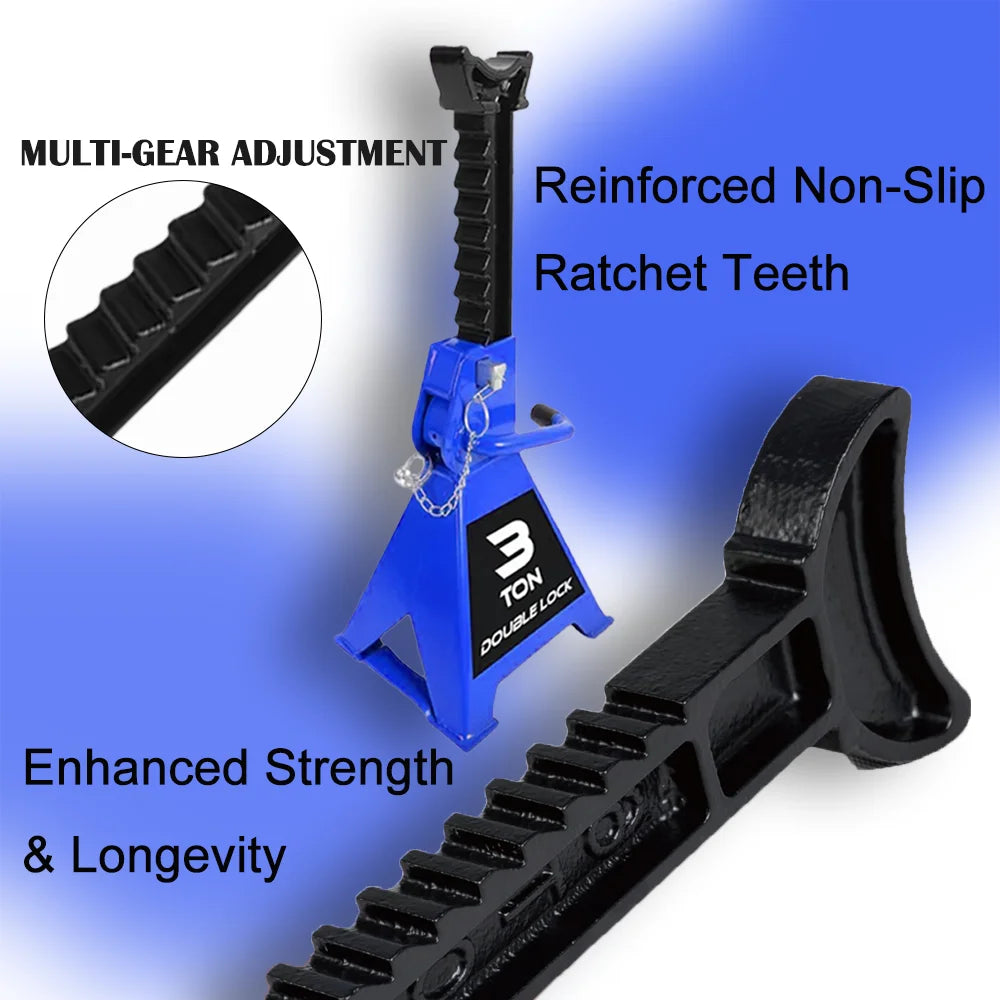 1 Pair 3 Ton Jack Stands Double Safety Pin 6000 lbs Capacity, Adjustable Height for Lifting SUV Pickup Truck Car