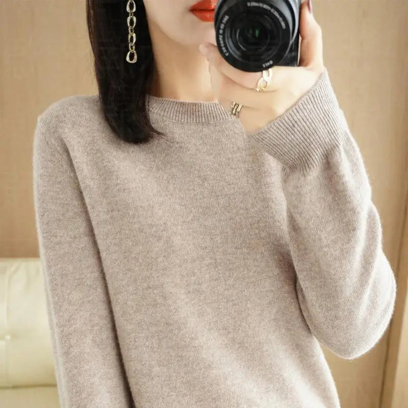 Autumn And Winter Thin Sweater Women's Round Neck Pullover Casual Knitted Top Women's Short Underlay Fashion 18 Colors