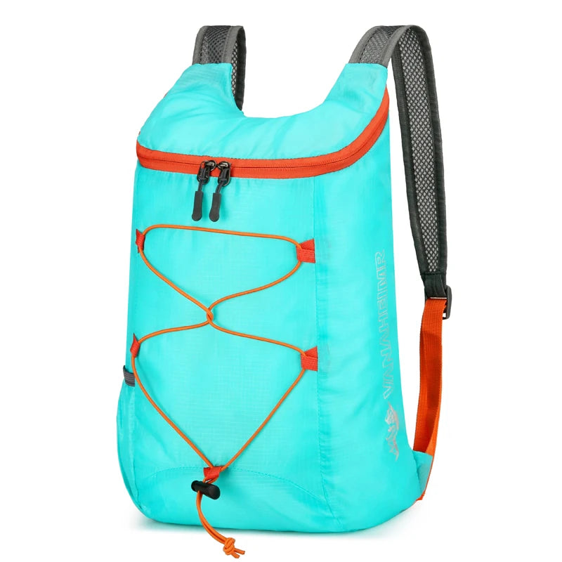 The foldable nylon outdoor lightweight backpack, simple handbag and hiking bag are suitable for outdoor sports and travel