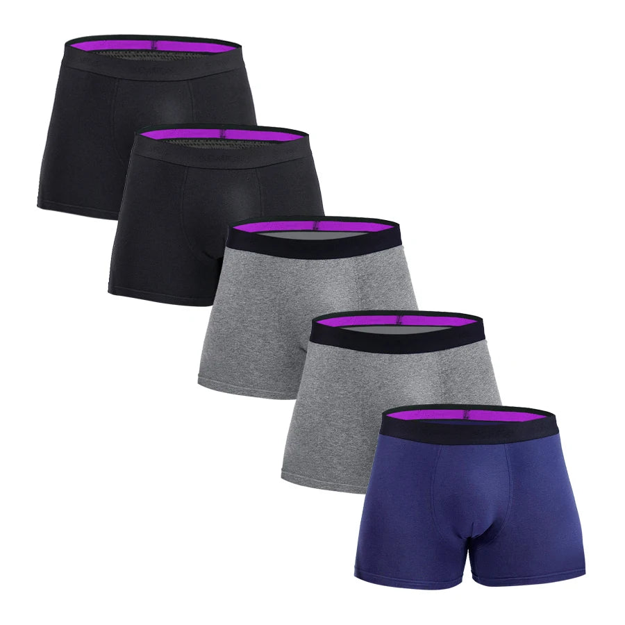 5Pcs Men's Panties Cotton Boxer Sexy Man Boxers Underwear Shorts Lots Male Boxershorts Set Family Underpants Brands