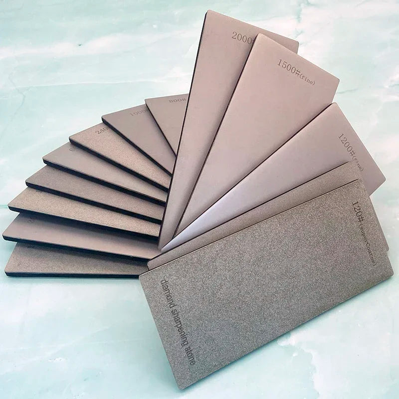 120/600/1500/3000 Grit Diamond Sharpening Stones Knife Sharpener Anti-skid Base Kitchen Knife Sharpening Tool Set Flake Plate