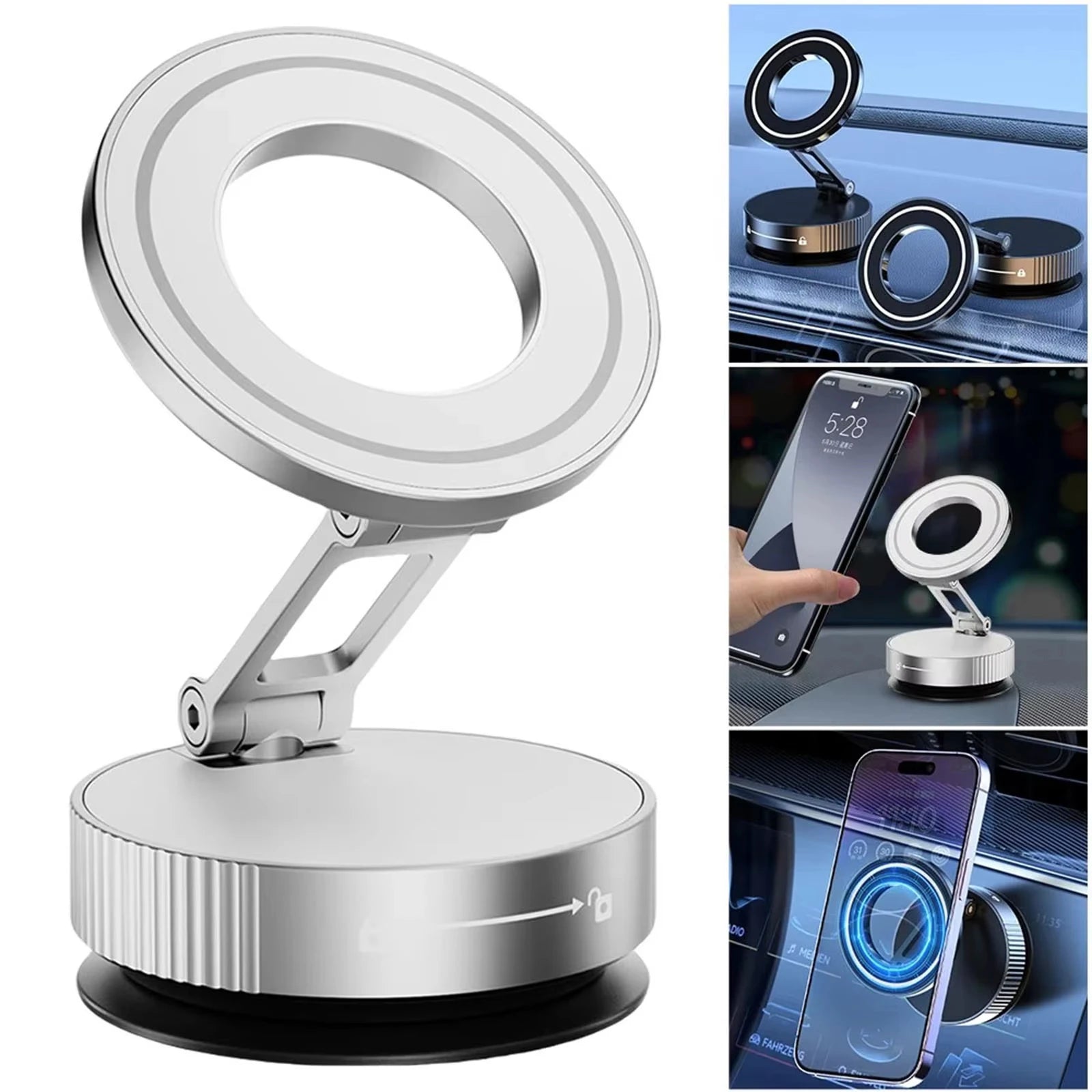 Magnetic Car Mount Strong Magnetic 360° Rotation Foldable Phone Holder For Cell Phone For iphone 12 13 14 15 16 Live Streaming ﻿