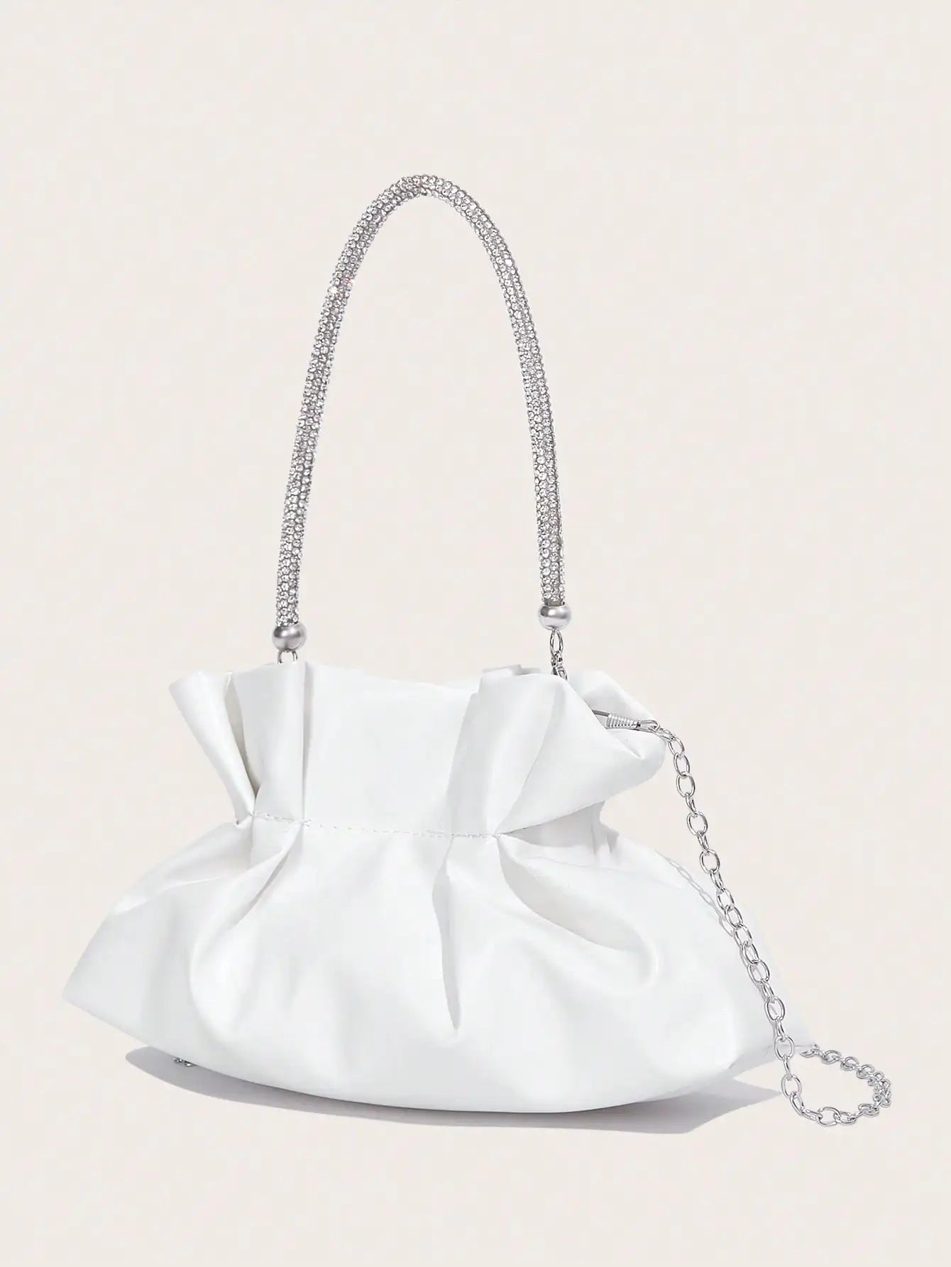 Women Party Bag White PU Fashion Elegant Clutch Bag New 2024 Hot Selling Gorgeous shiny dinner bag for wedding and party