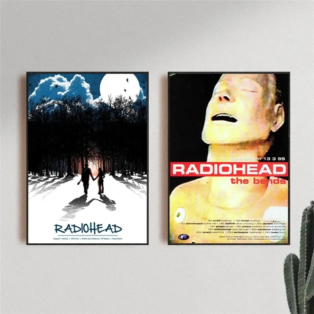 Scandinavian Classic Vintage Wall Art Rock Band Radiohead Music Canvas Paintings Posters & Prints Home Bedroom Living Room Decor