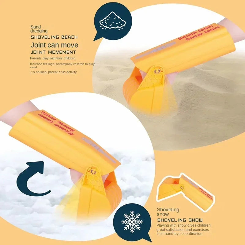 1pc/2pcs Pro Sand & Snow Shovel - Vibrant Orange Beach Digging Tool for Kids/Adults, Heavy-Duty Plastic Snow Toy