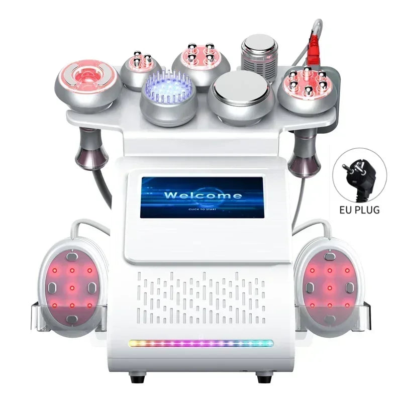 9 in 1 Tool 80K Cavitation Ultrasonic Body Slimming Machine Multi-Polar Frequency Anti-Wrinkle Rejuvenation Skin Lift Tighten
