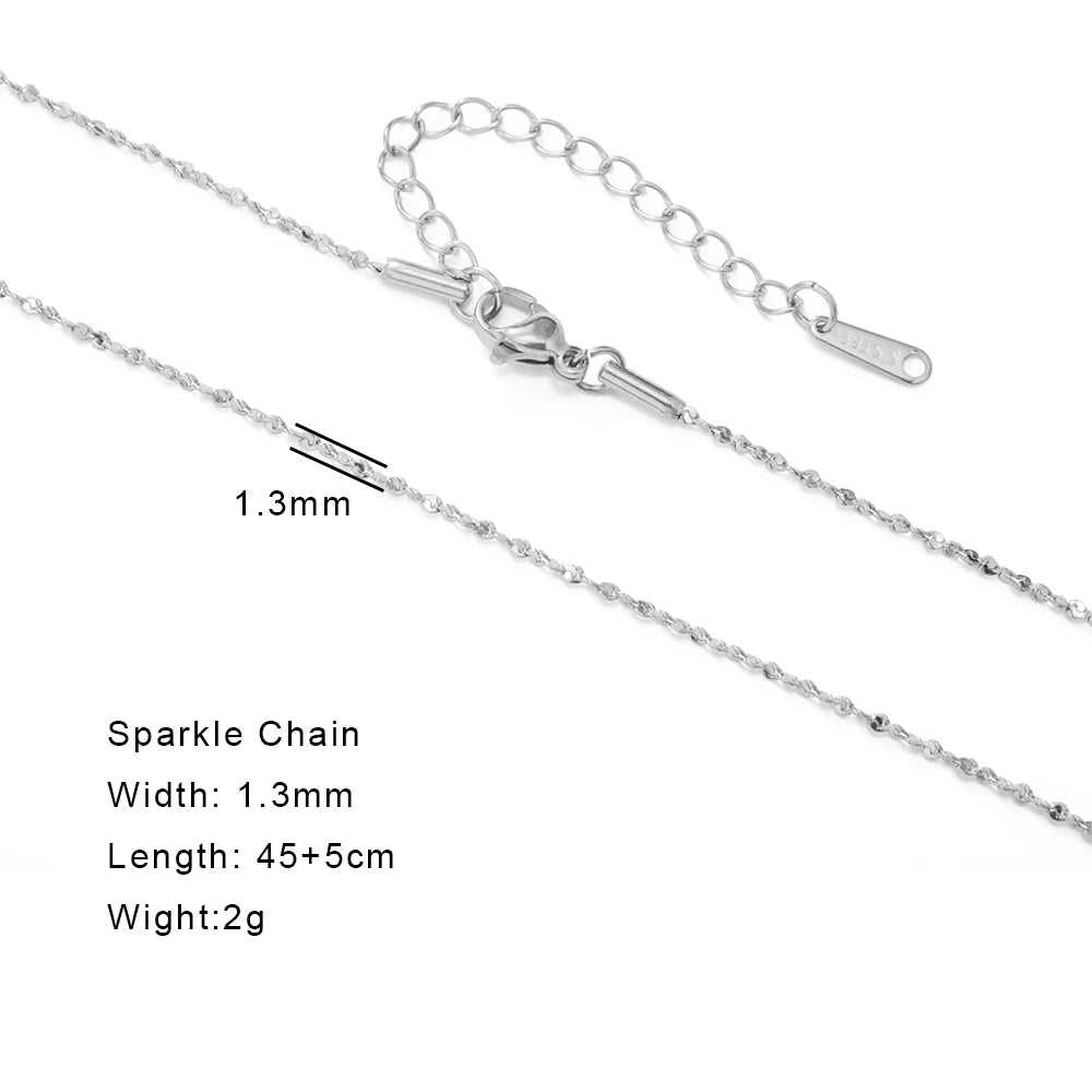 Skyrim Stainless Steel Gold Color Chain Necklace Women Minimalist Cuban Paperclip Twisted Snake Chain Fashion Jewelry Wholesale