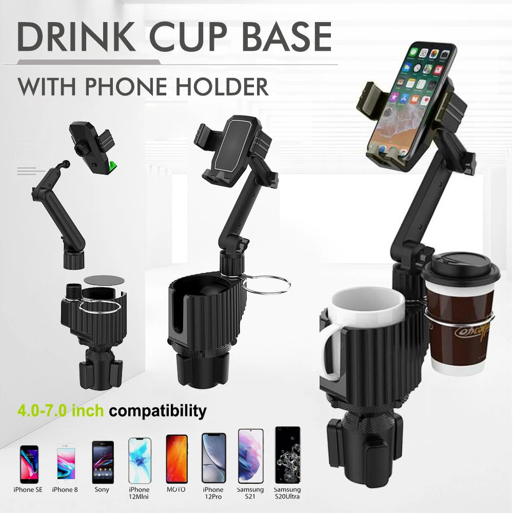 Universal Multifunction Car Cup Holder 360 Degree Adjustable Cellphone Mount Stand for Mobile Phone GPS Clip Cradle Accessories