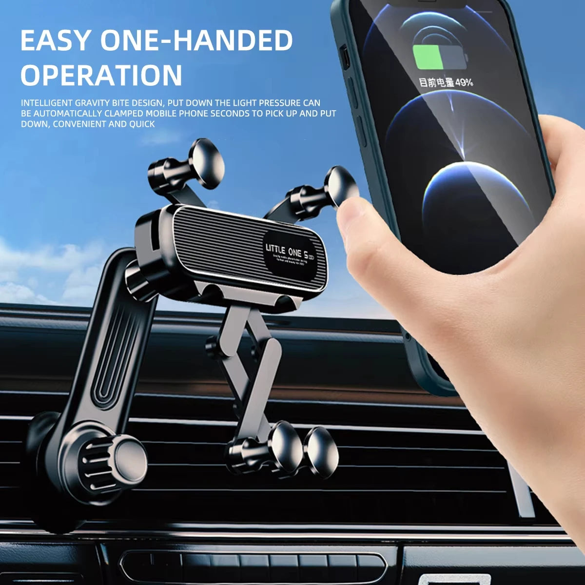 360° Rotatable Gravity Car Phone Holder Car Air Vents Clip Mount Stand Extension Rod in Smartphone Holder Bracket GPS Support