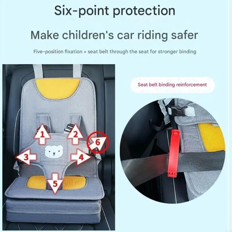 Portable Child Car Lightweight Linen Fabric Designs Travel Seats for Travel Safety & Comfortable Breathable Support A2UB