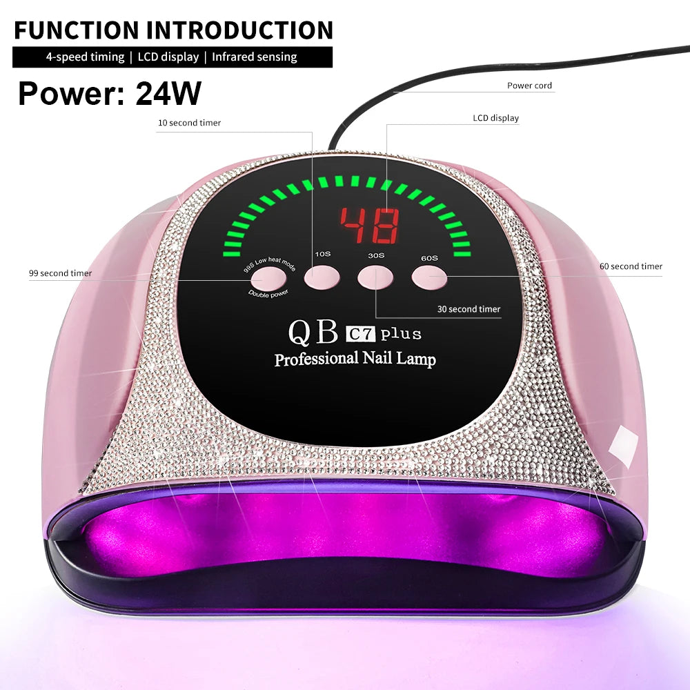 Professional UV/LED Nail Lamp 57 LEDS Quick Drying Gel Polish Curing Light With LCD Display Manicure Equipment for Acrylic Gel