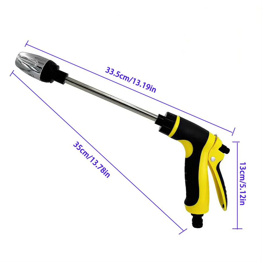 High Pressure Long Pole Car Wash Water Gun, Household Car Wash Tool, Metal Extension Pole, Rubber Coating, Gardening Tool