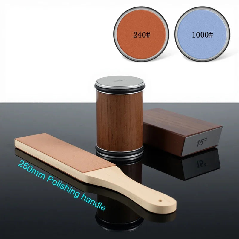 Rolling Knife Sharpener Magnetic Knife Holder Diamond Sharpening Stone with15and20 Degrees Angle Roller Kitchen Accessory set