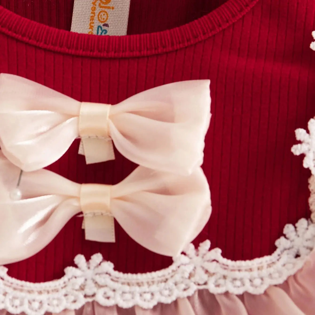 Autumn New Sweet Bow Baby Girl Dress, Princess Style Children'S Clothing Suitable For Christmas Parties (6-24 Months)