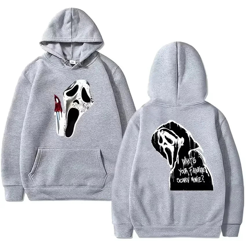 2025 New in gothic Double Sided printed streetwear Men women VI Ghostface Graphic Hoodie Unisex Fleece Long sleeve Sweatshirts