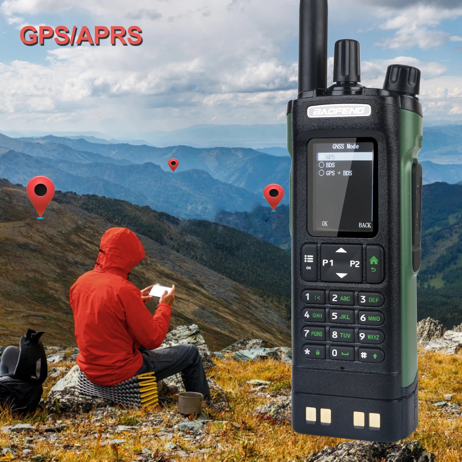 Baofeng DM-32 GPS APRS AES256 Encryption DMR Digital Analog UHF VHF Dual Band 8W Air Band FM Walkie Talkie DM-32UV