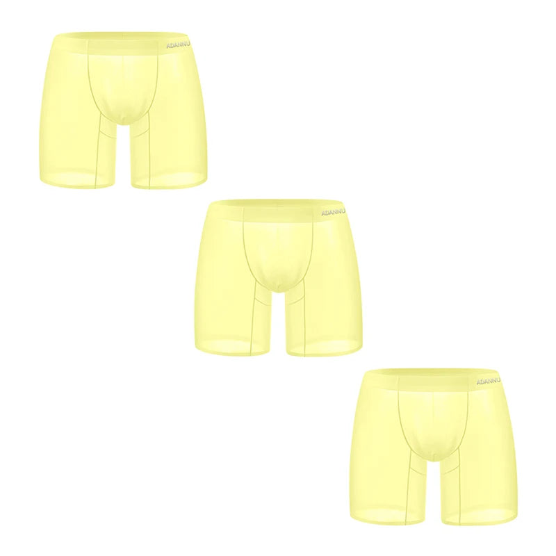 1/2/3 PCS Men's Ice Silk Boxers Transparent 0.01 Ultra-thin Fabric See Through Seamless Underwear antibacterial Boxer Shorts