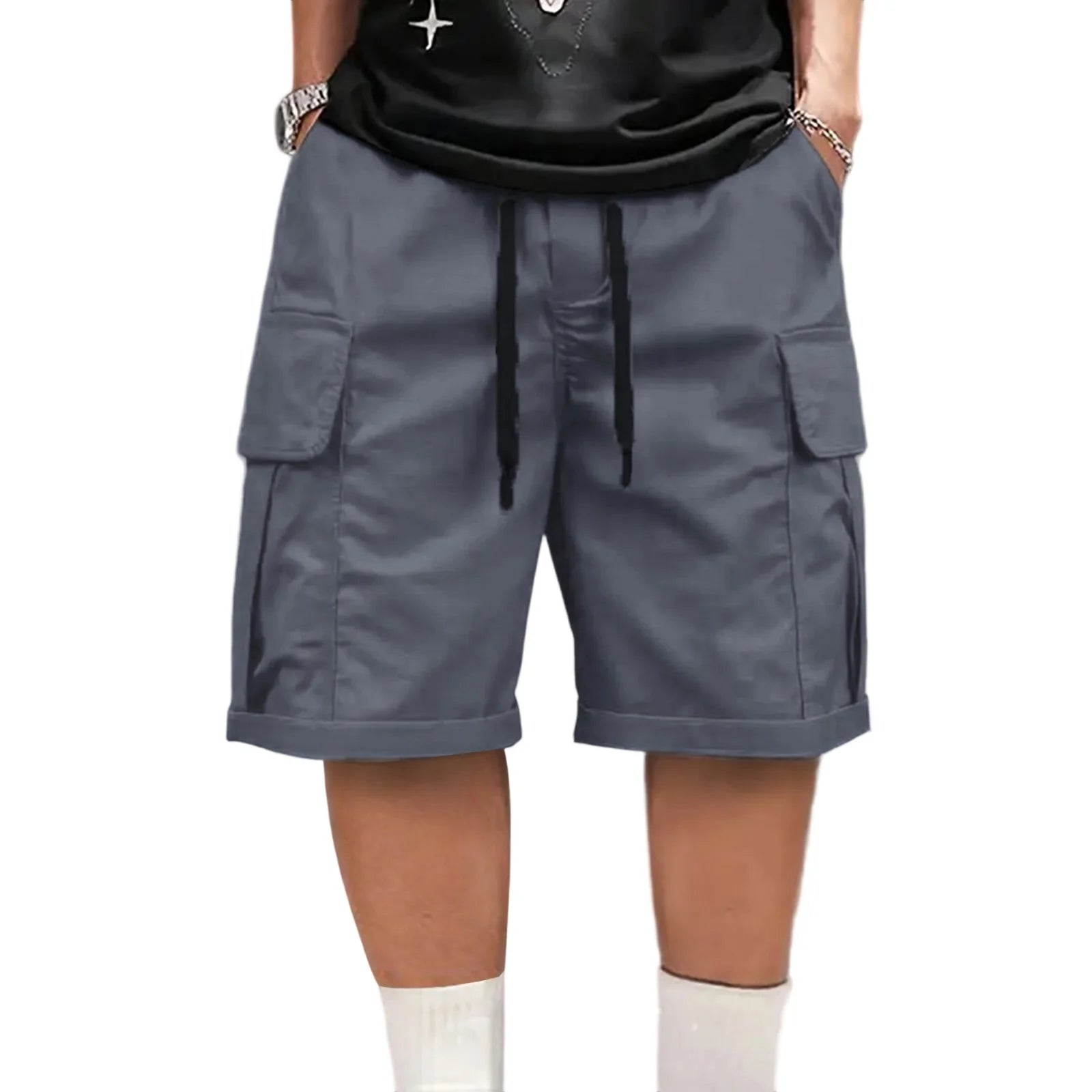 Men s Lightweight Quick Dry Cargo Shorts with Elastic Waistband and Multiple Pockets for Outdoor Activities