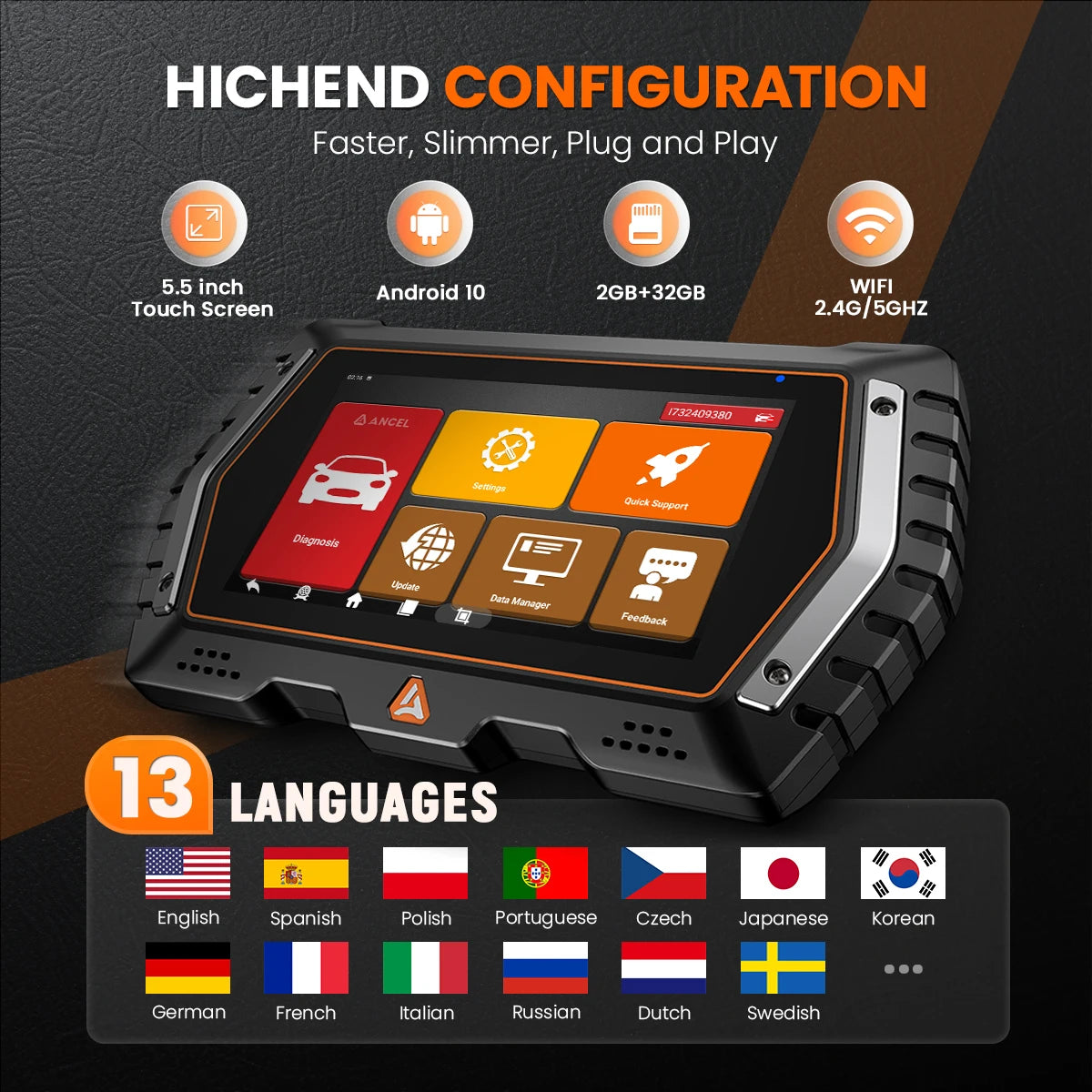 ANCEL V3 Elite OBD2 Scanner Car Diagnostic IMMO Keys for BMW 40+Reset Service Active Test OBD2 BMW Special Inspection Tool 2025