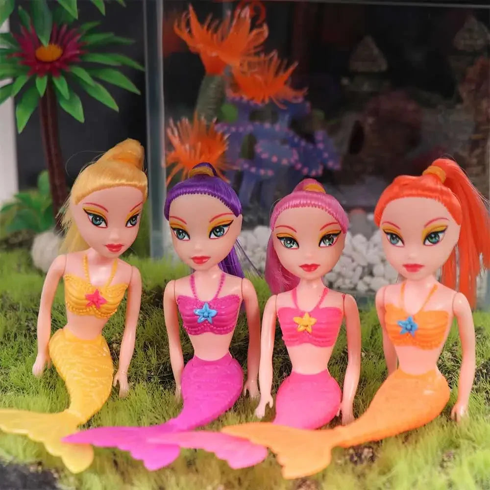 16cm Princess Fairy Mermaid Dolls Bath Swimming Pool Waterproof Mermaid Doll Girls Toy Girls Birth Gift Toy Kids Educational Toy