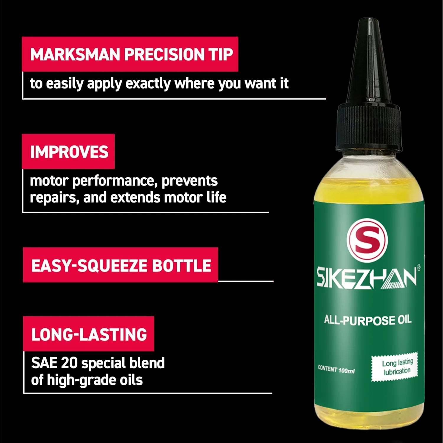 All-Purpose Motor Oil – Anti-Wear Lubricant for Household Electric Motors, Fans, Sewing Machines and Appliances