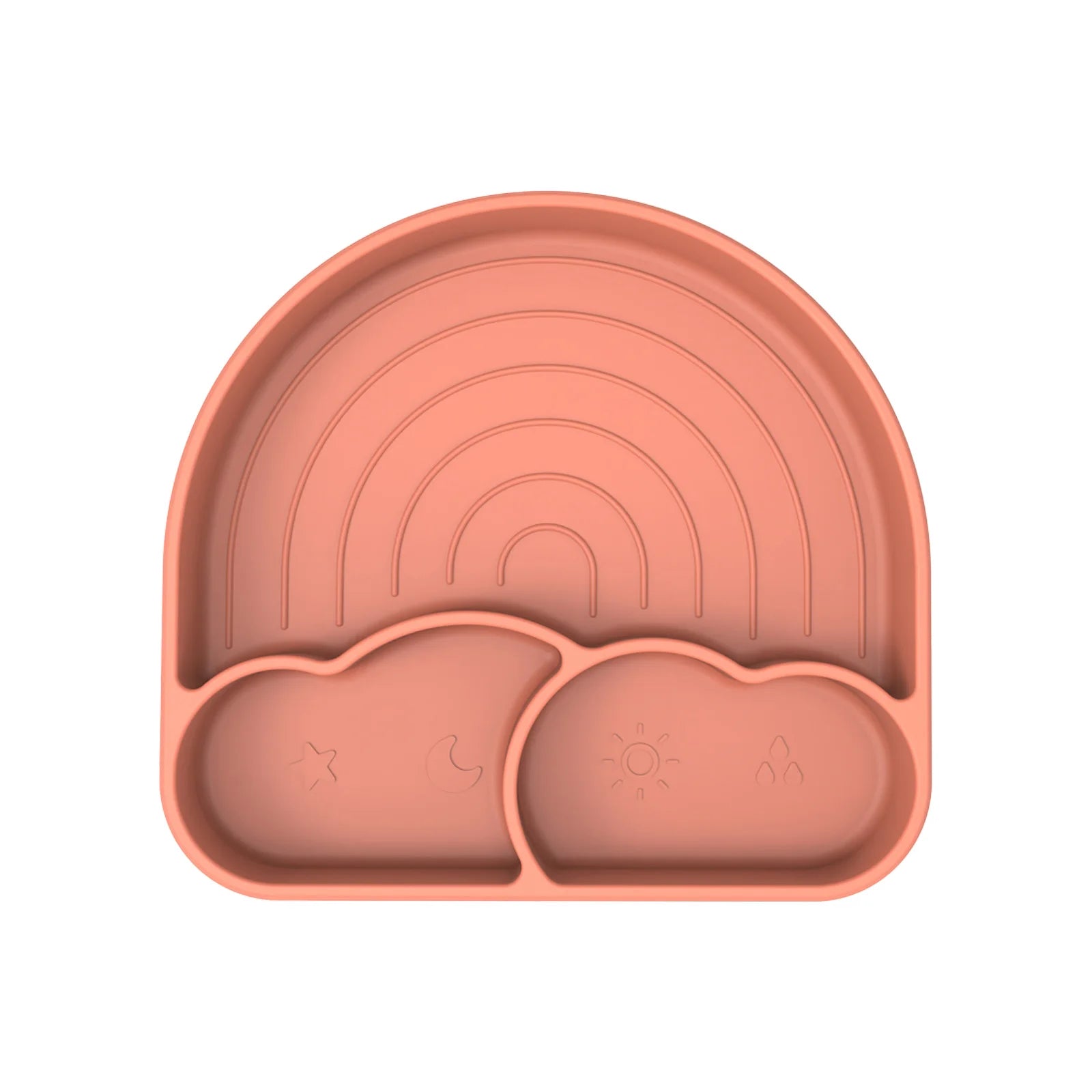 Suction Plates for Baby Silicone Plates with Suction Divided for Toddler Baby Dishes Kids Utensils Rainbow Shape