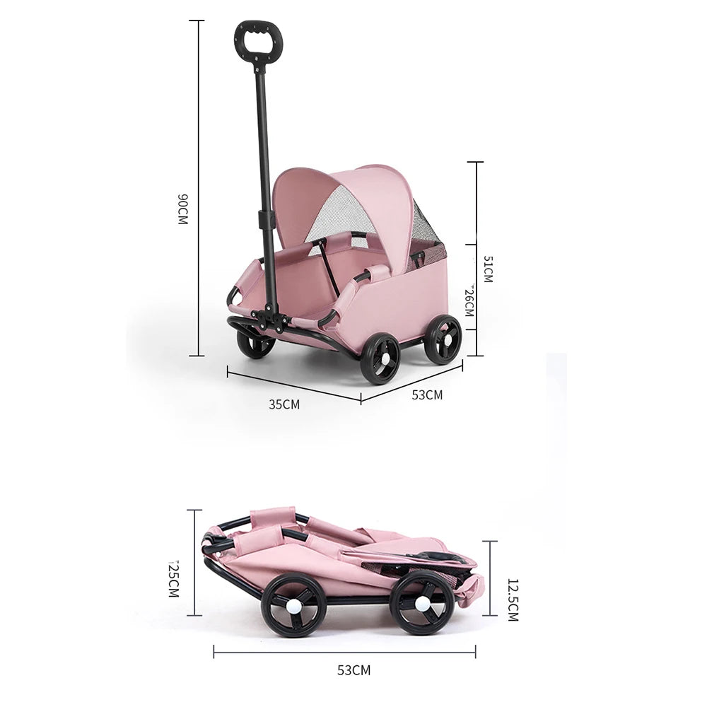 Pet Dogs Cats Strollers for Outgoing Car Travel Accessories Lightweight and Foldable Carriers Bags Pet Products Supplies