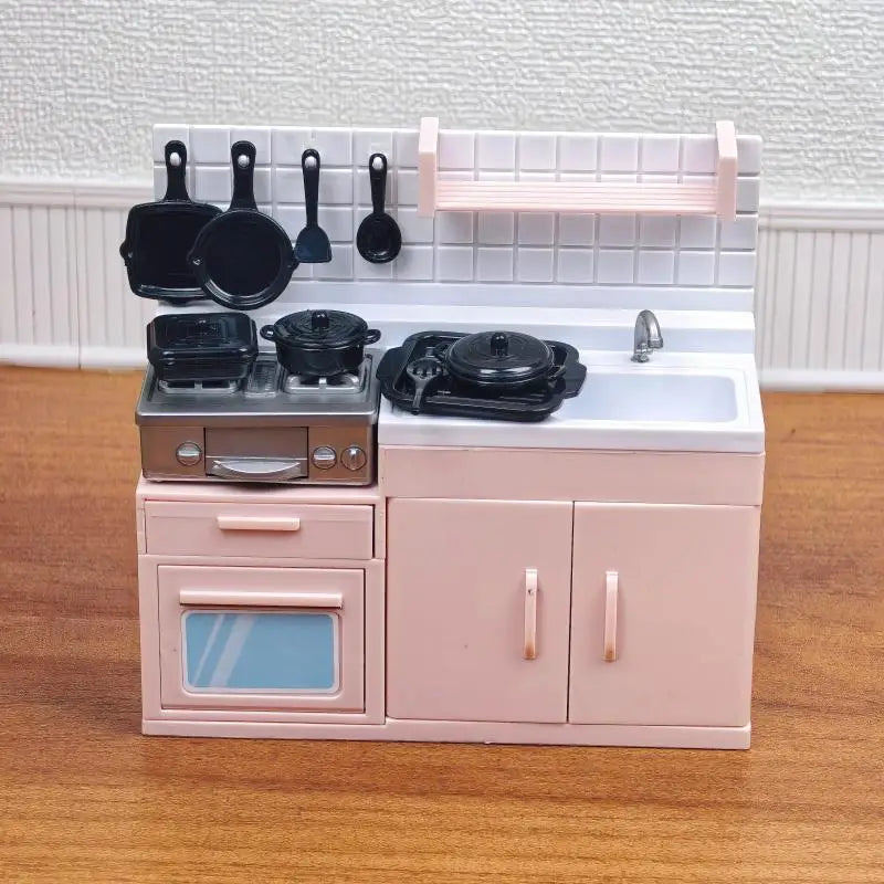Mini Model Stove Kitchen Scene Simulation Children'S Doll Play Home Toy Ornament - Compact Kitchenware Set For Playtime Fun