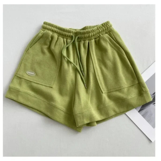 2025 Women's Comfortable Loose Wide-legged Drawstring A Pants Slim Waist Slim Fit Casual Home Versatile Sports Shorts New