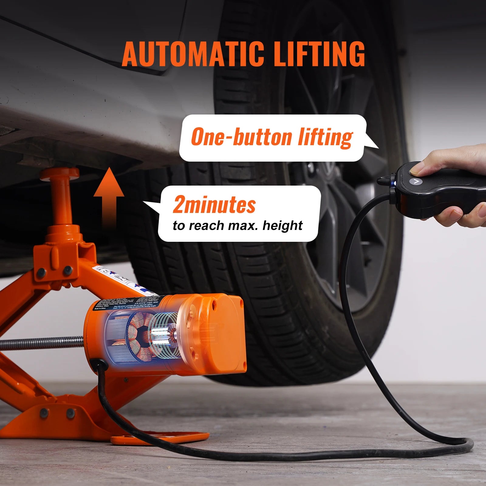 SucceBuy Electric Car Jack 3T Scissor Jack with Electric Impact Wrench 12V Portable Car Jack Lifting for SUV Truck Tire Change