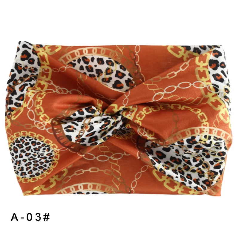 Printed Wide Elastic Headband Pilates Yoga  Running Cycling Hairband Turban Makeup Hair Hoop Makeup Headwrap for Women Girl