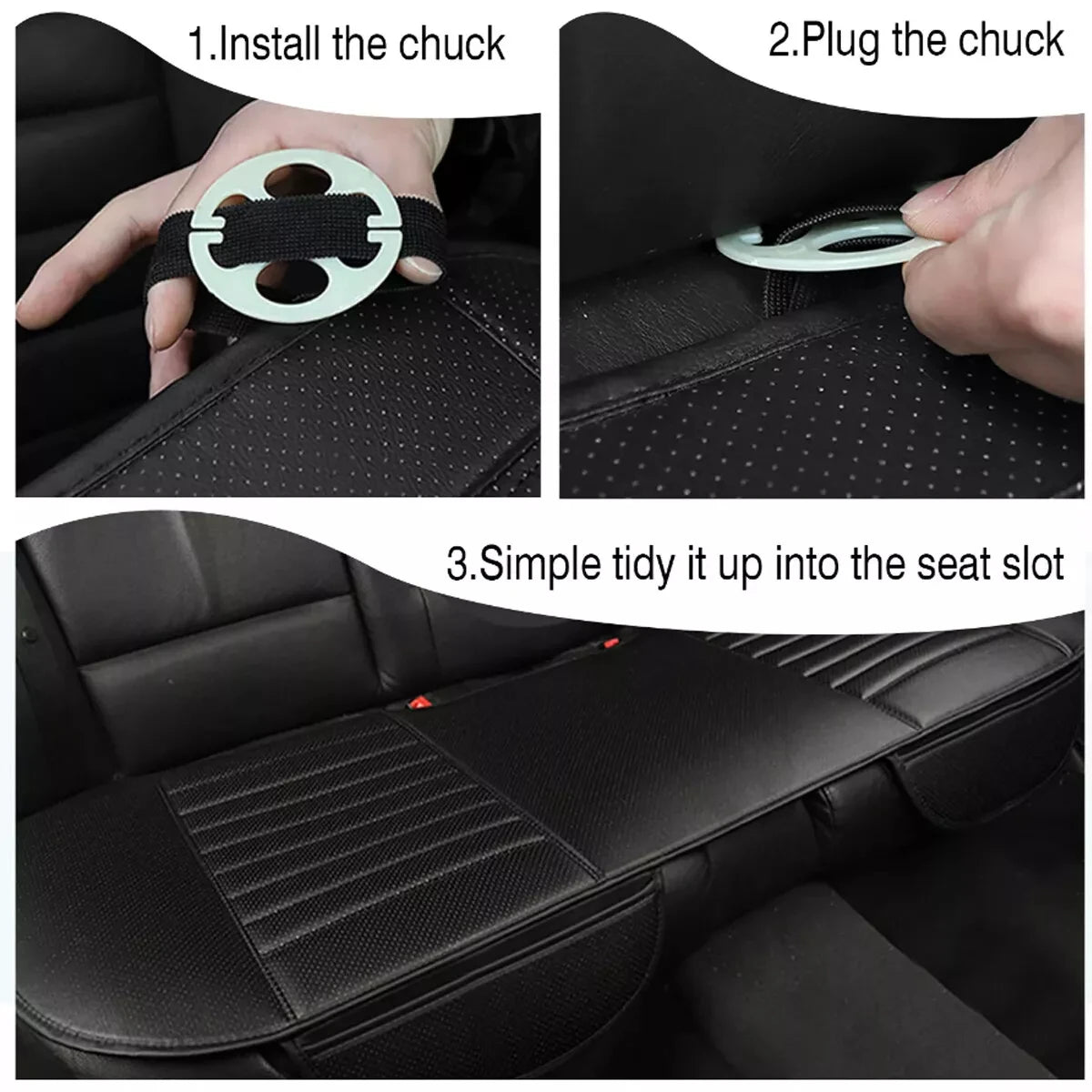 PU Leather Car Seat Cover Universal Vehicle Seat Cushion Anti Slip Chair Protector Mat Waterproof Sweatproof Surface