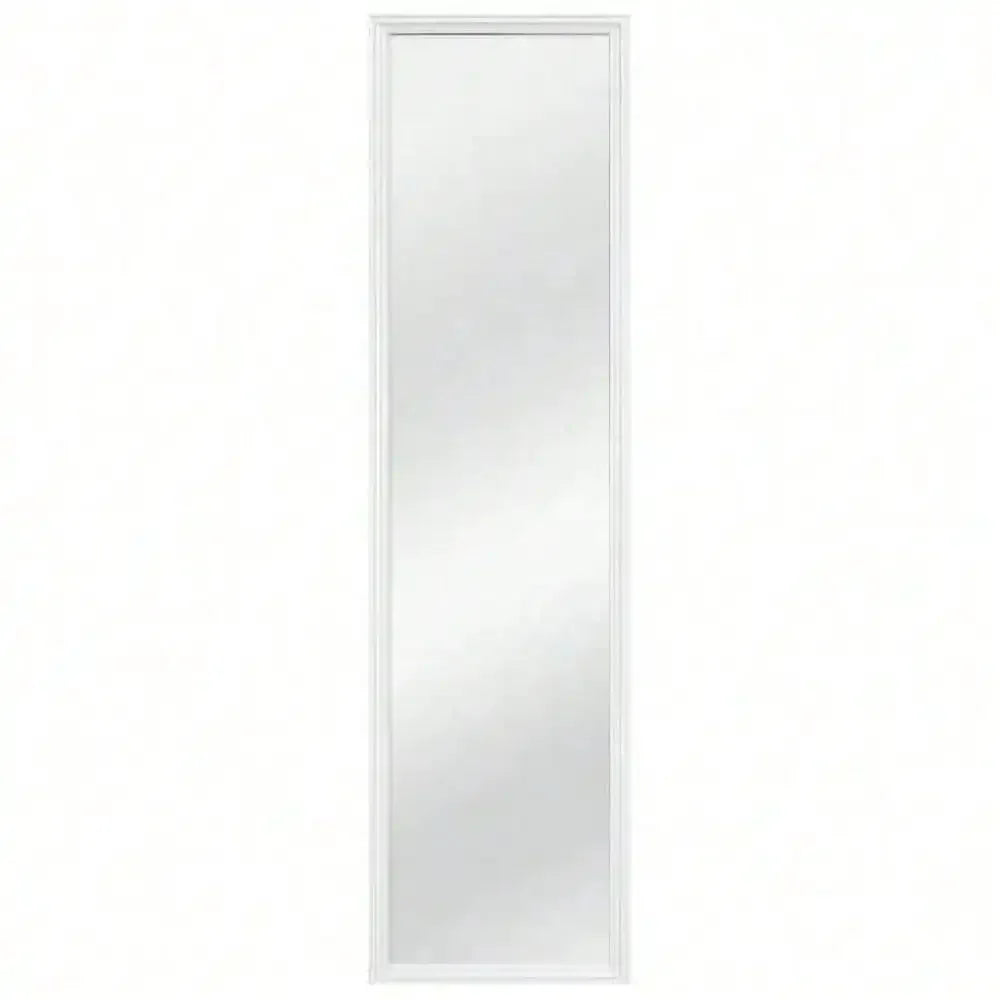 13" x 49" White Over Door Mirror