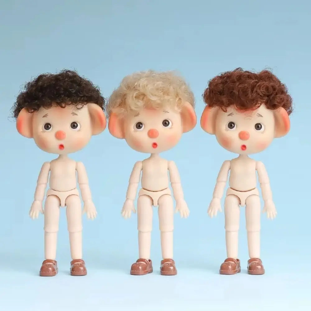 Beautiful 1/12 BJD Movable Joint Doll Body Toys Moveable Nude 12 Ball Jointed Doll Pig Head 3D Doll Head with Hair Gift