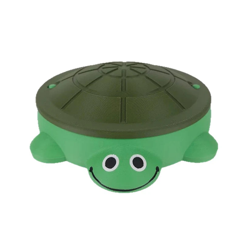 Portable turtle sandbox children's beach toy cute green turtle shaped plastic sand basin can be used to hold sand without tools