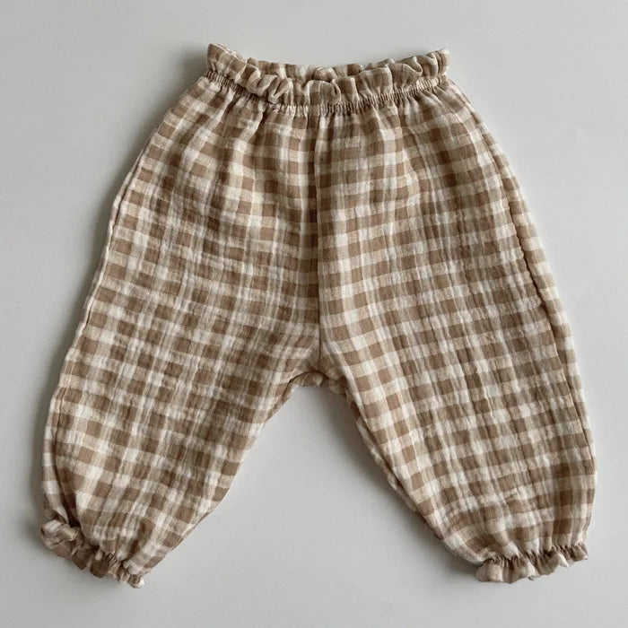 Organic Cotton Toddlers Baby Pants Newborn Spring Summer Cute Print Soft Muslin Clothes Pantalons Capris