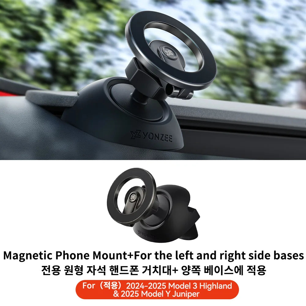 YZ For Tesla Magnetic Car Phone Holder 2025 Model 3 Y Highland Juniper Air Vent Mount Car Bracket Stand 360 Degree Rotatable