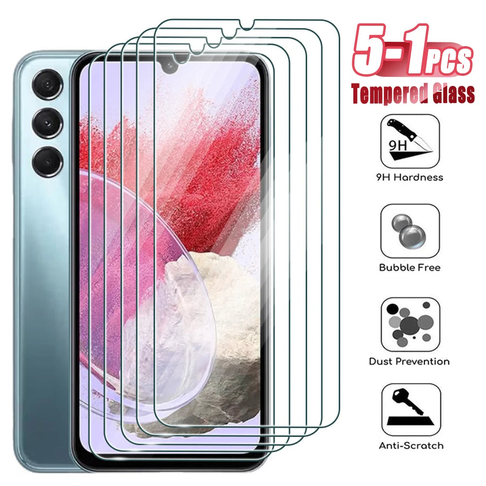 5-1Pcs Tempered Glass For Samsung Galaxy M30 M20 M11 M31 M12 M22 M42 4G M52 Screen Protector on Galaxy M13 M33 M04 M34 5G M54