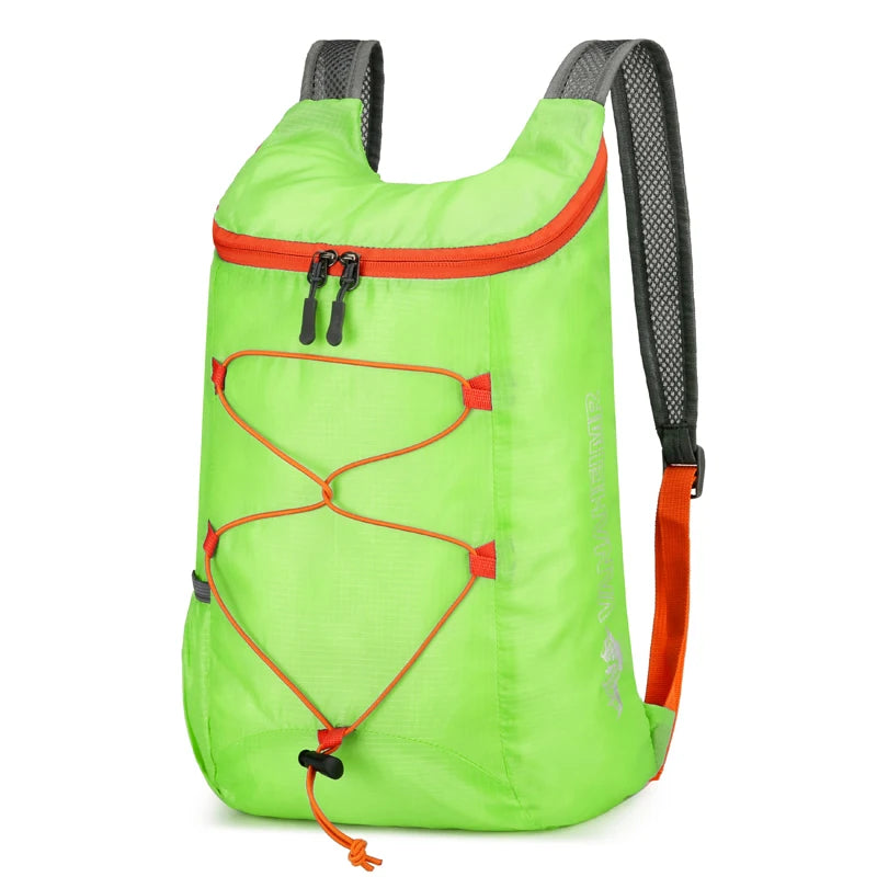 The foldable nylon outdoor lightweight backpack, simple handbag and hiking bag are suitable for outdoor sports and travel
