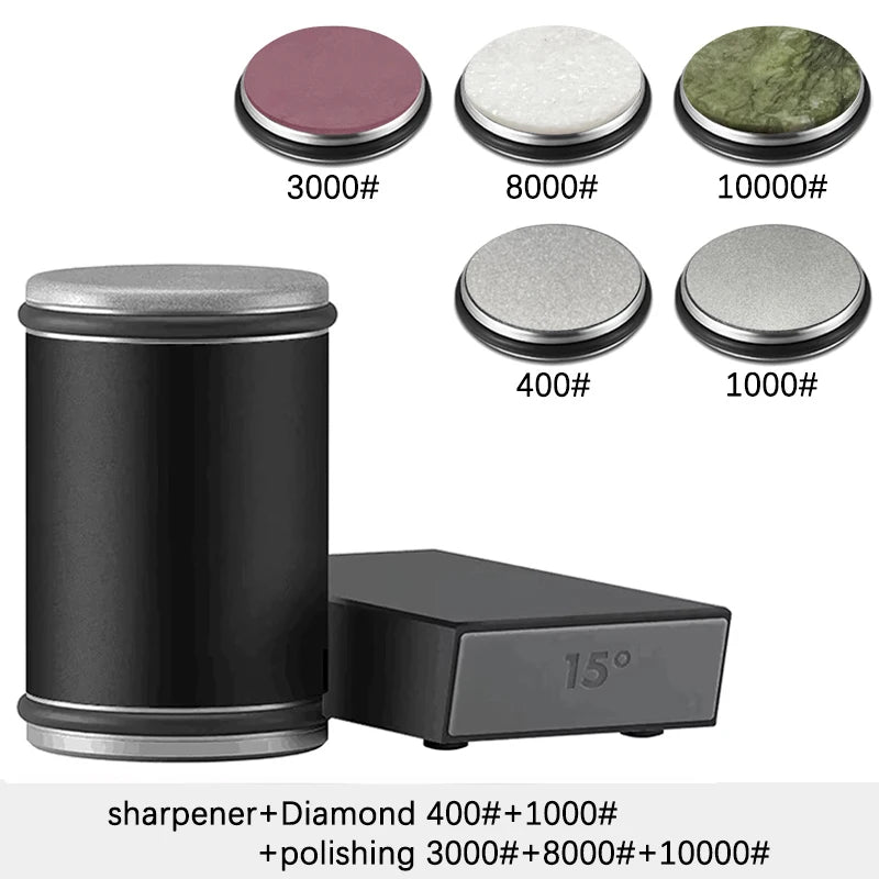 Rolling Knife Sharpener Magnetic Knife Holder Diamond Sharpening Stone Kit with 15 and 20 Degrees Angle Roller Kitchen Accessory