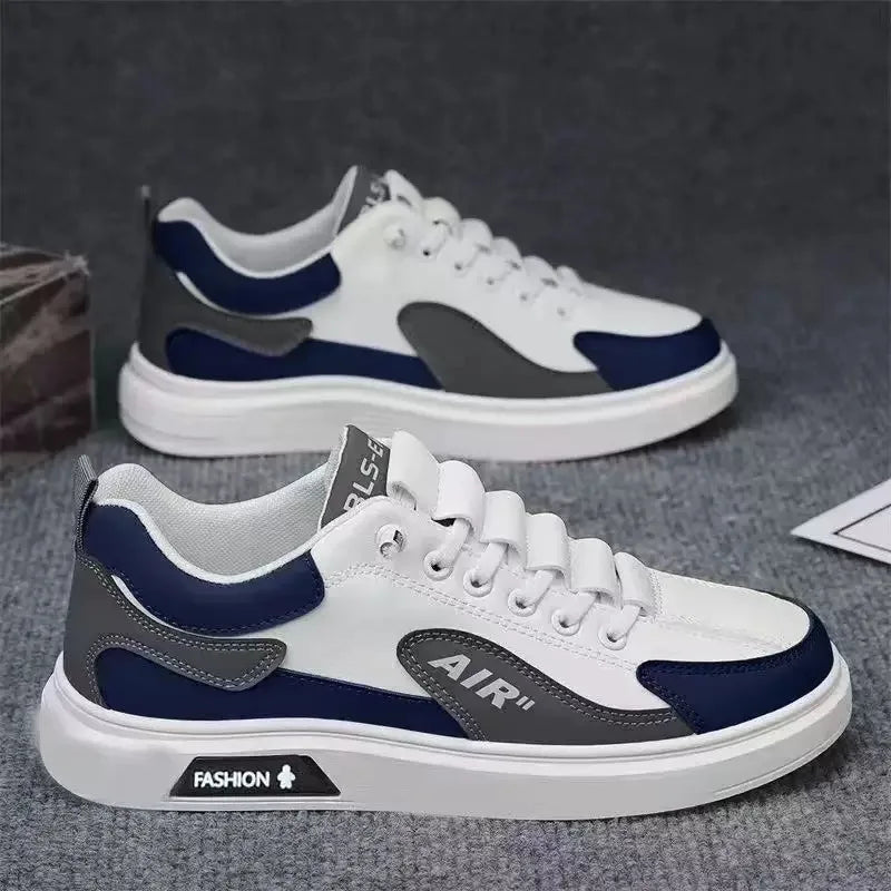 Men's Casual Slip-On Work oes Breathable Wear-Resistant Faionable All-Season Leather Patchwork round Toe PVC Outsole