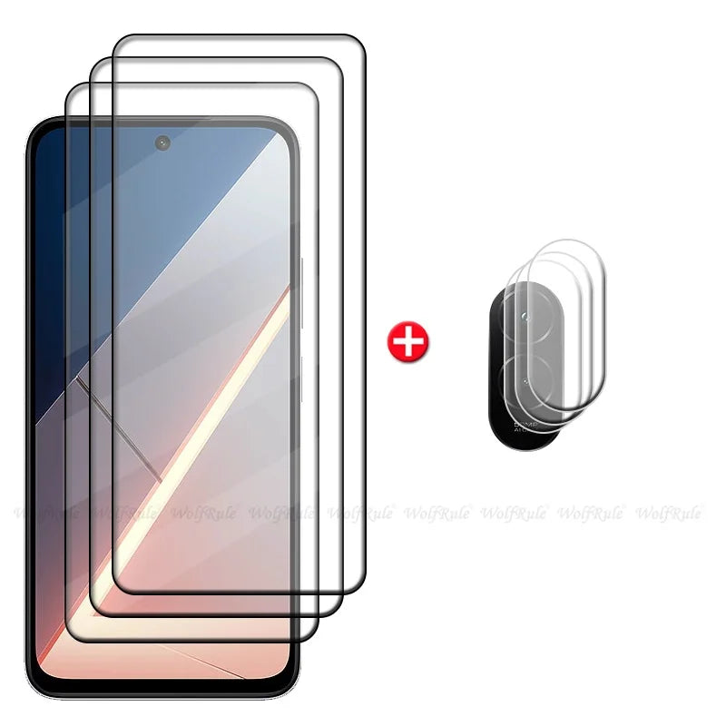 6-in-1 For Poco M7 4G Glass For Xiaomi Poco M7 4G Tempered Glass Protective HD 9H Full Screen Protector Poco M7 4G Lens Glass