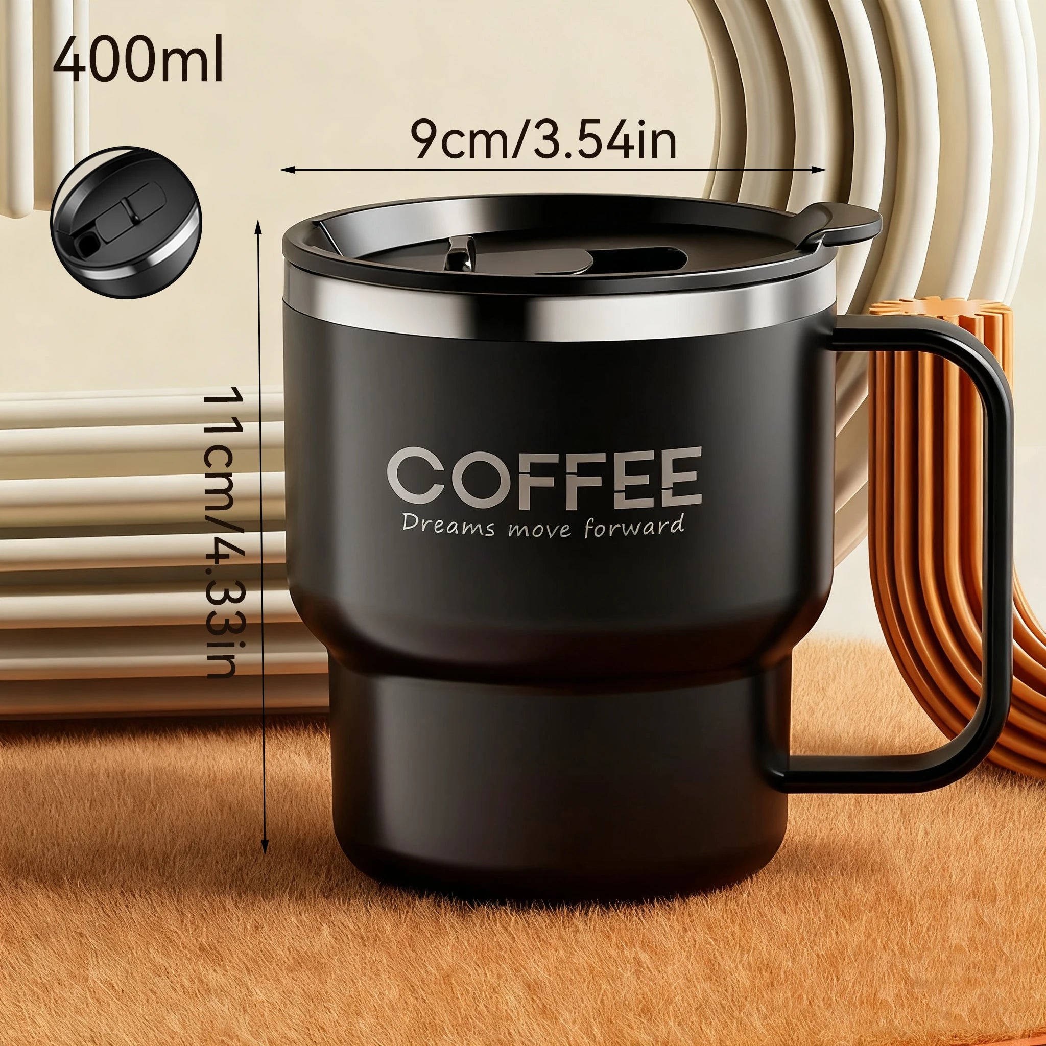 400ML Double Layer Coffee Mug 304 Stainless Steel Sealed Drinking Cup For Cold And Hot Water Insulated Milk Coffee Cup Drinkware