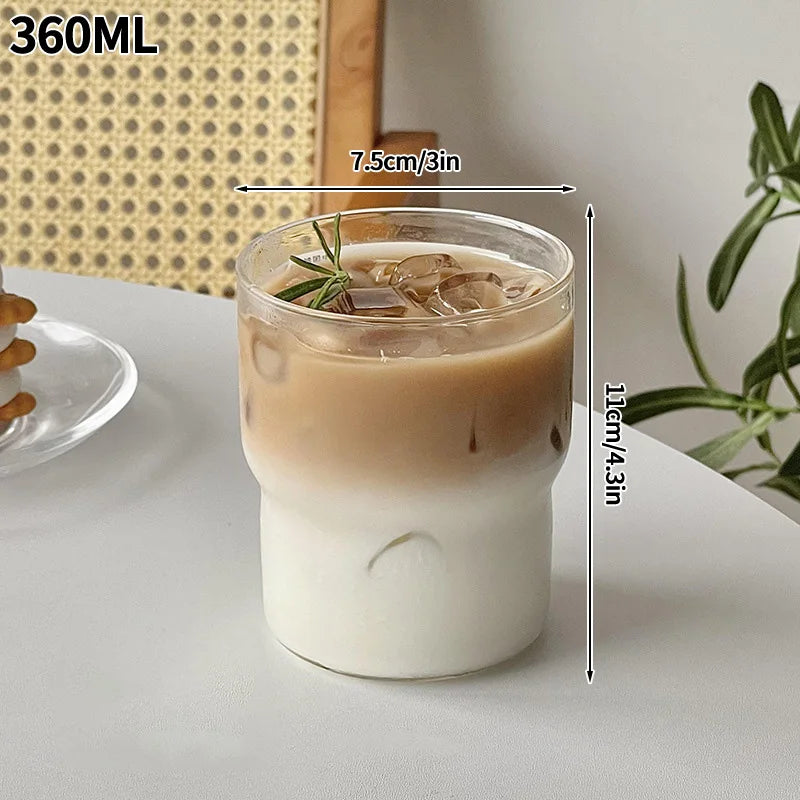 Transparant Drinking Glass Cup Creative Wave Shape Iced Coffee Tumbler Cup Juice Milk Tea Mug Drinkware Water Glasses Ripple Mug