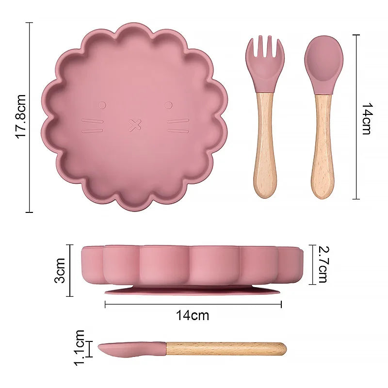 1PC Baby Silicone Dishes Dining Bowls Pumpkin Shape Feeding BPA Free Tableware Cartoon Plates Children Baby Feeding Dinner Bowl